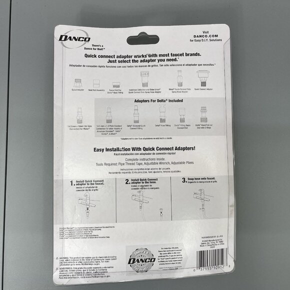 Danco Faucet Pullout Spray Hose Fittings Quick Connect Adapters 10912 - Picture 2 of 2